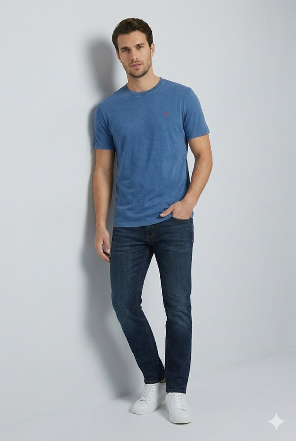 GUESS Erkek Bisiklet Yaka Kısa Kollu Basic T-Shirt F4GI09KA260