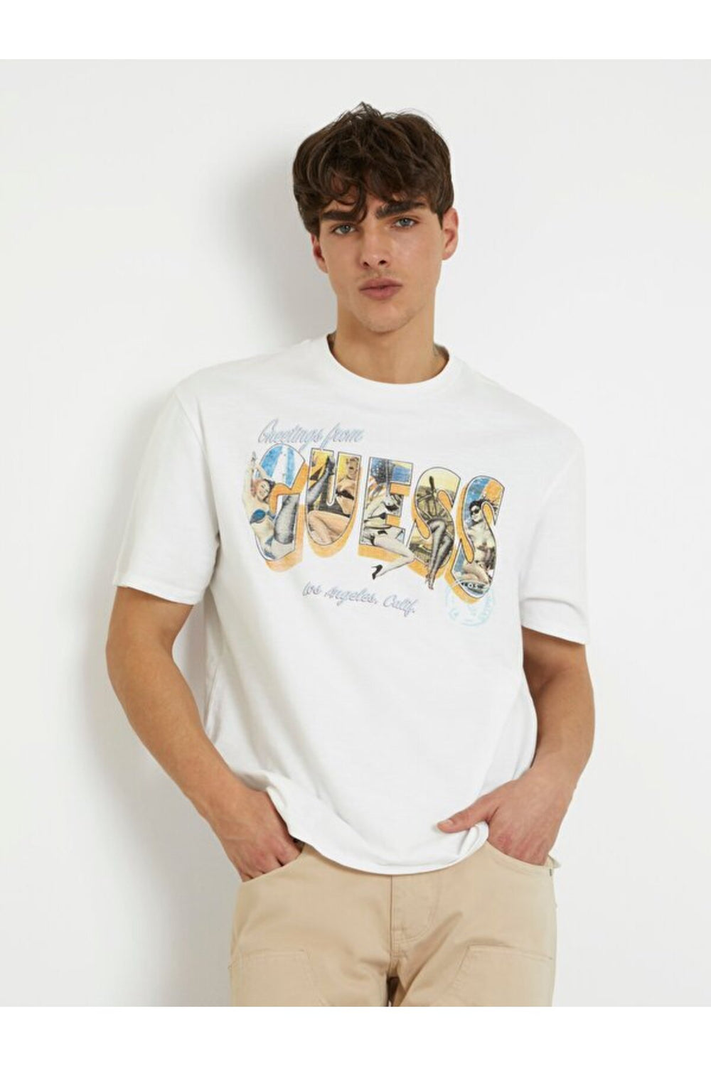 GUESS Bisiklet Yaka Baskılı T-Shirt M4GI44KC6U1