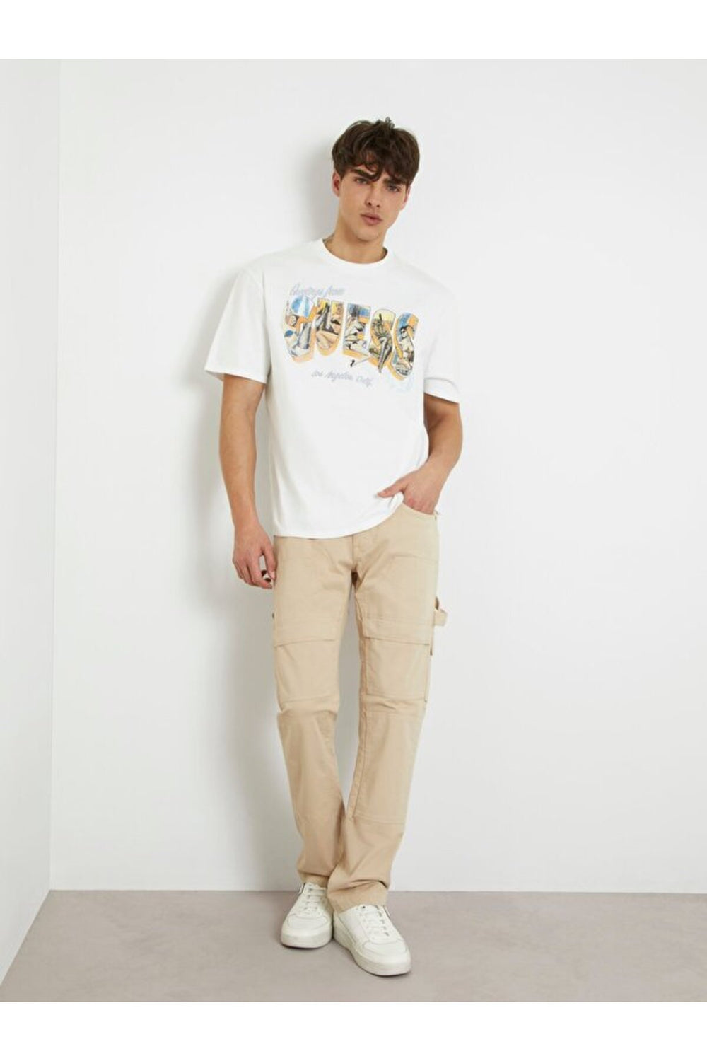 GUESS Bisiklet Yaka Baskılı T-Shirt M4GI44KC6U1