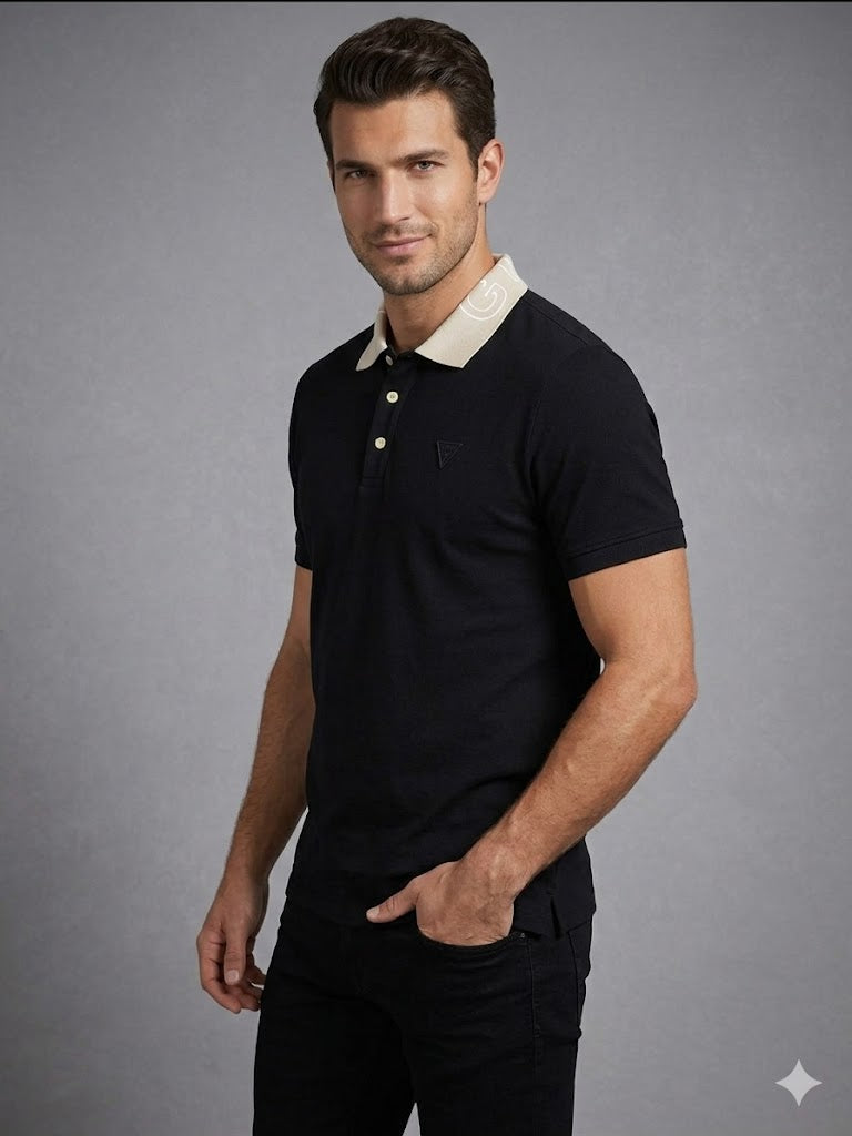 GUESS Erkek Polo Yaka Basic T-Shirt M5GP66J1314