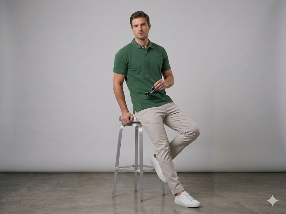 GUESS Erkek Polo Yaka Kısa Kollu Basic T-Shirt M6GP18K3086