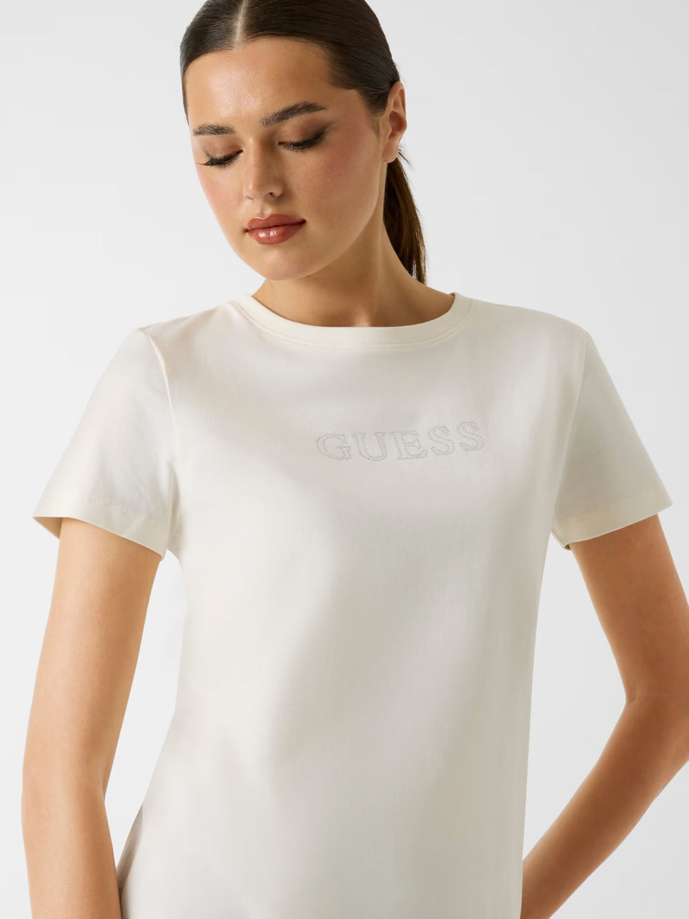 GUESS Rhinestones Logolu Tişört V3BI11J1314