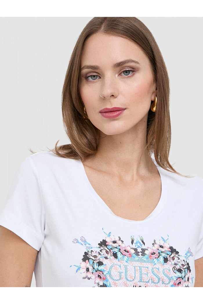 GUESS Flowers Triang Kadın Slim Fit T-shirt W4RI38J1314
