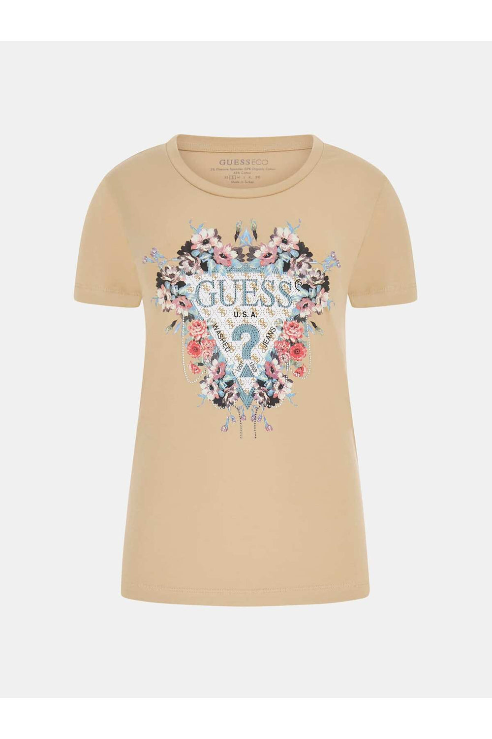 GUESS Flowers Triang Kadın Slim Fit T-shirt W4RI38J1314