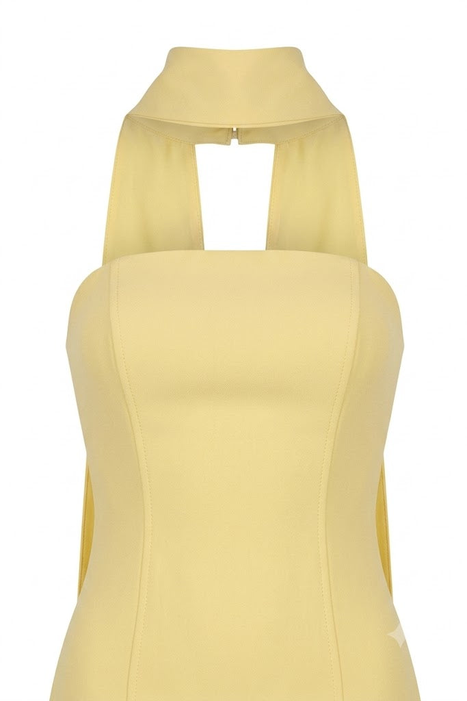 HOT CONTACT Şal Detaylı Straplez Mini Abiye Elbise 8448