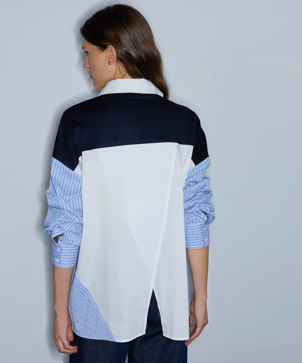 İPEKYOL Kumaş mix oversize gömlek IW6260025140