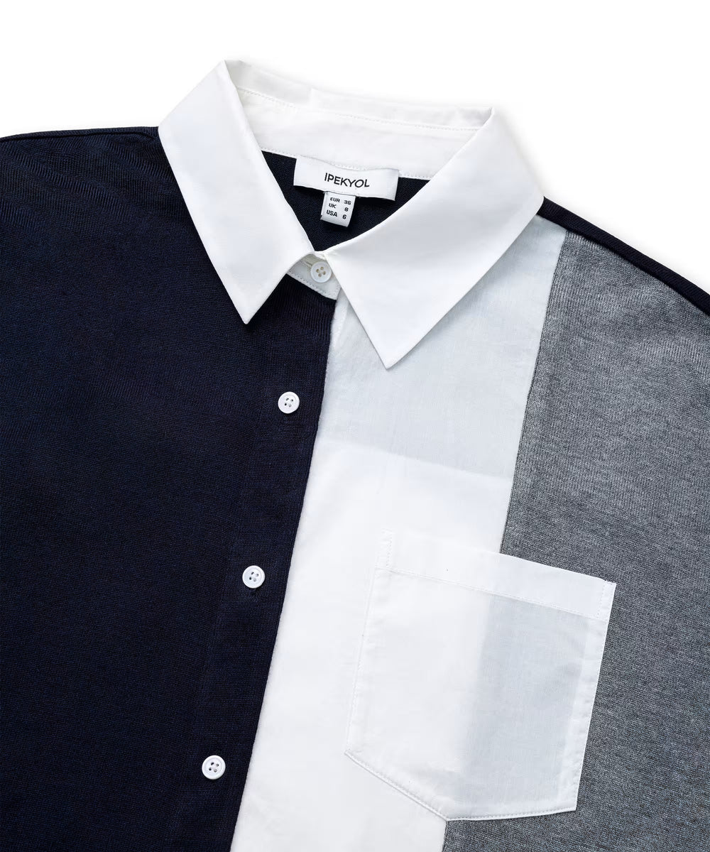 İPEKYOL Kumaş mix oversize gömlek IW6260025140