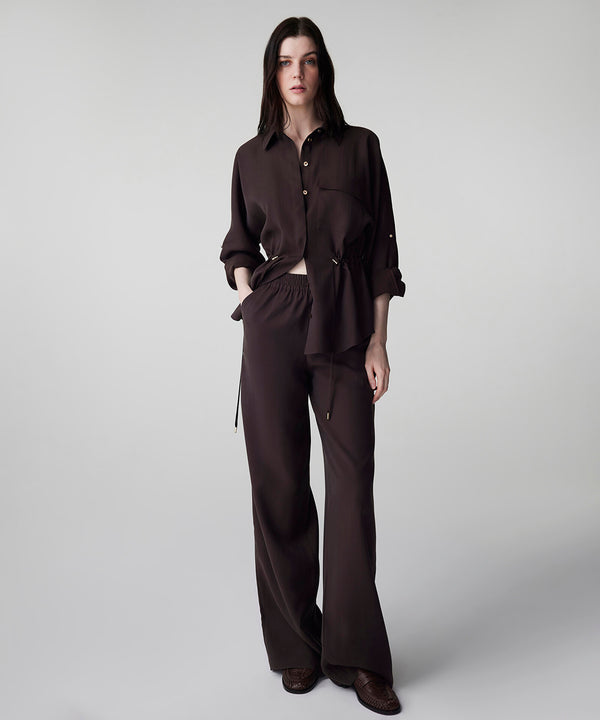 İPEKYOL Elastik bel wide leg fit pantolon IS1260003156