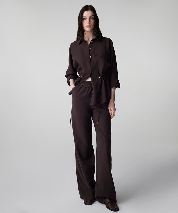 İPEKYOL Elastik bel wide leg fit pantolon IS1260003156