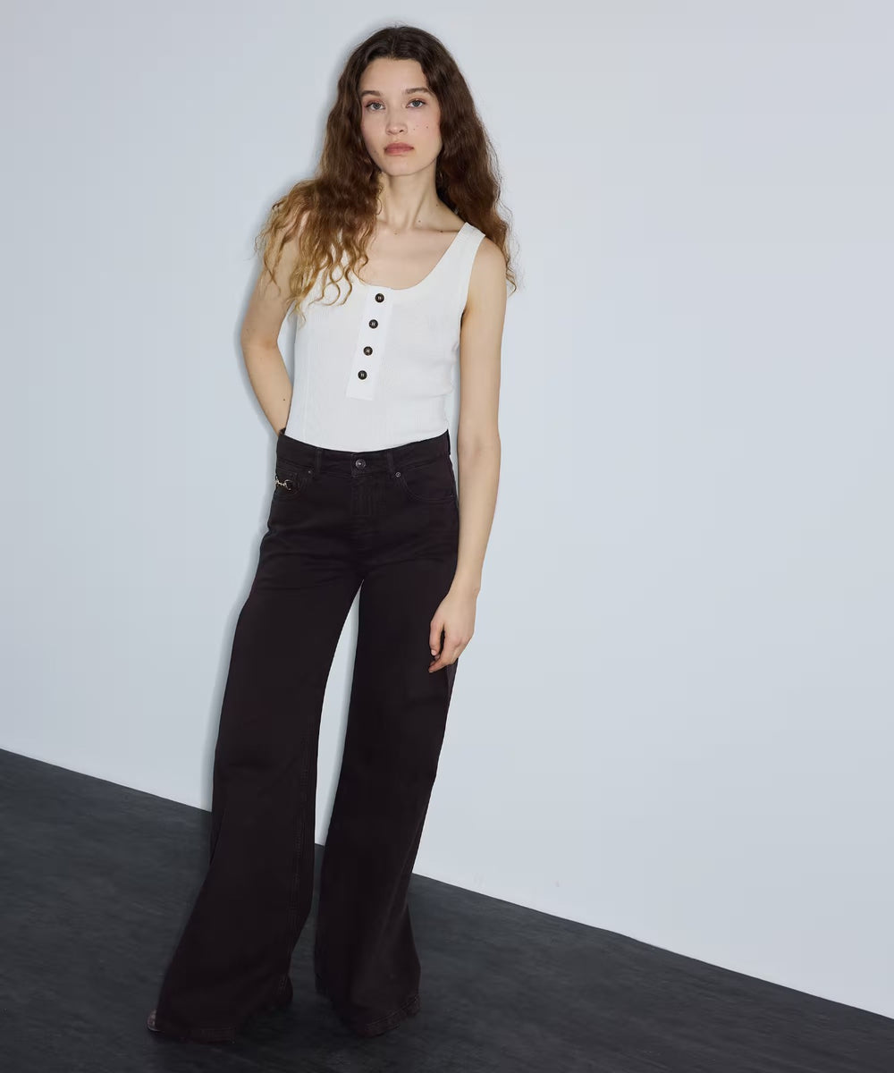 İPEKYOL Zincirli Wide Leg Jean Pantolon IS1260018043