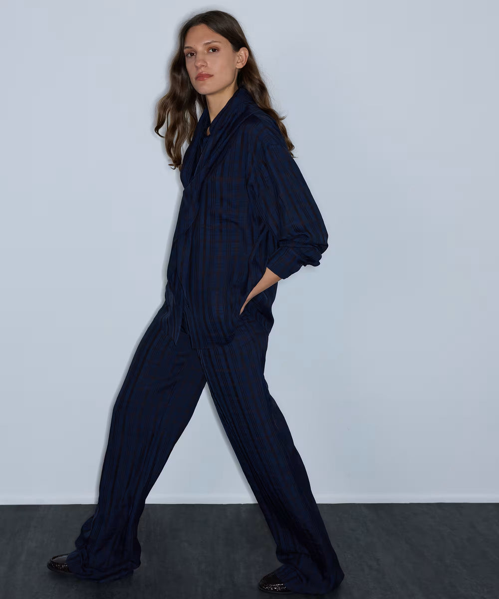 İPEKYOL Ekose desen wide leg pantolon IW6260003156