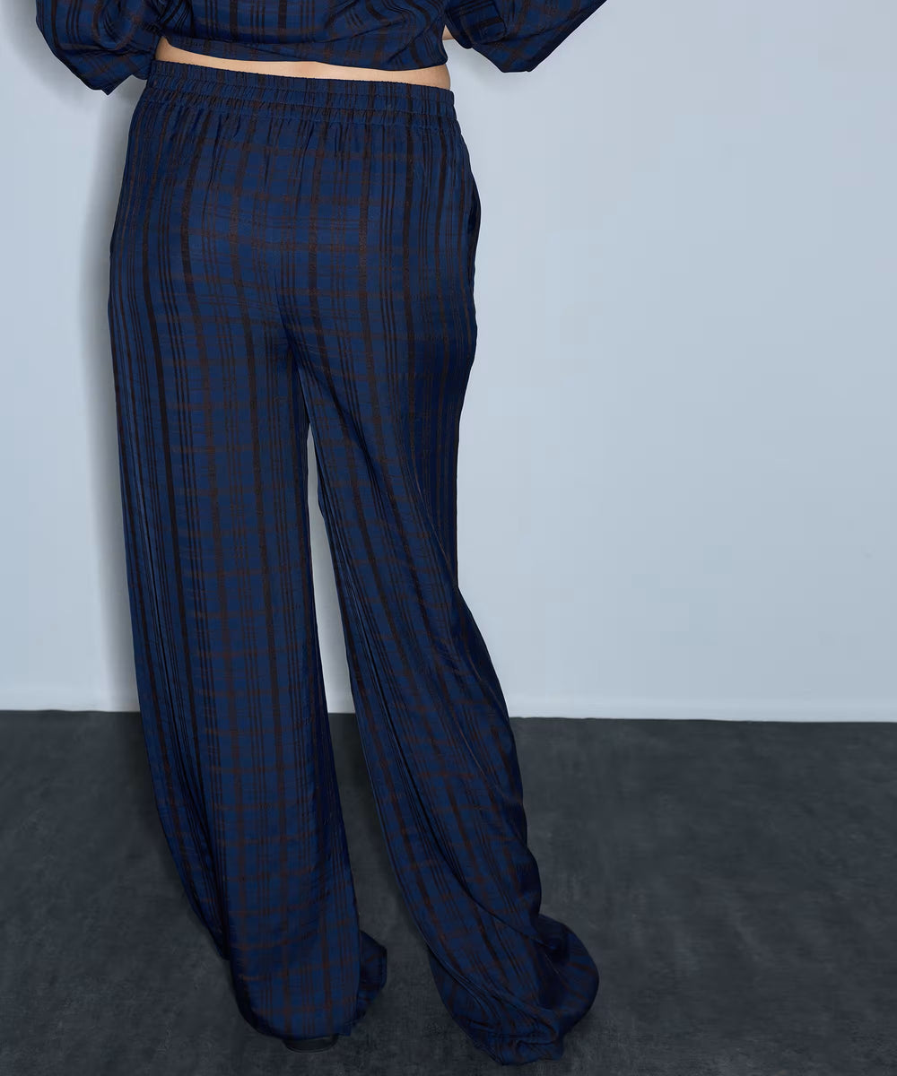 İPEKYOL Ekose desen wide leg pantolon IW6260003156