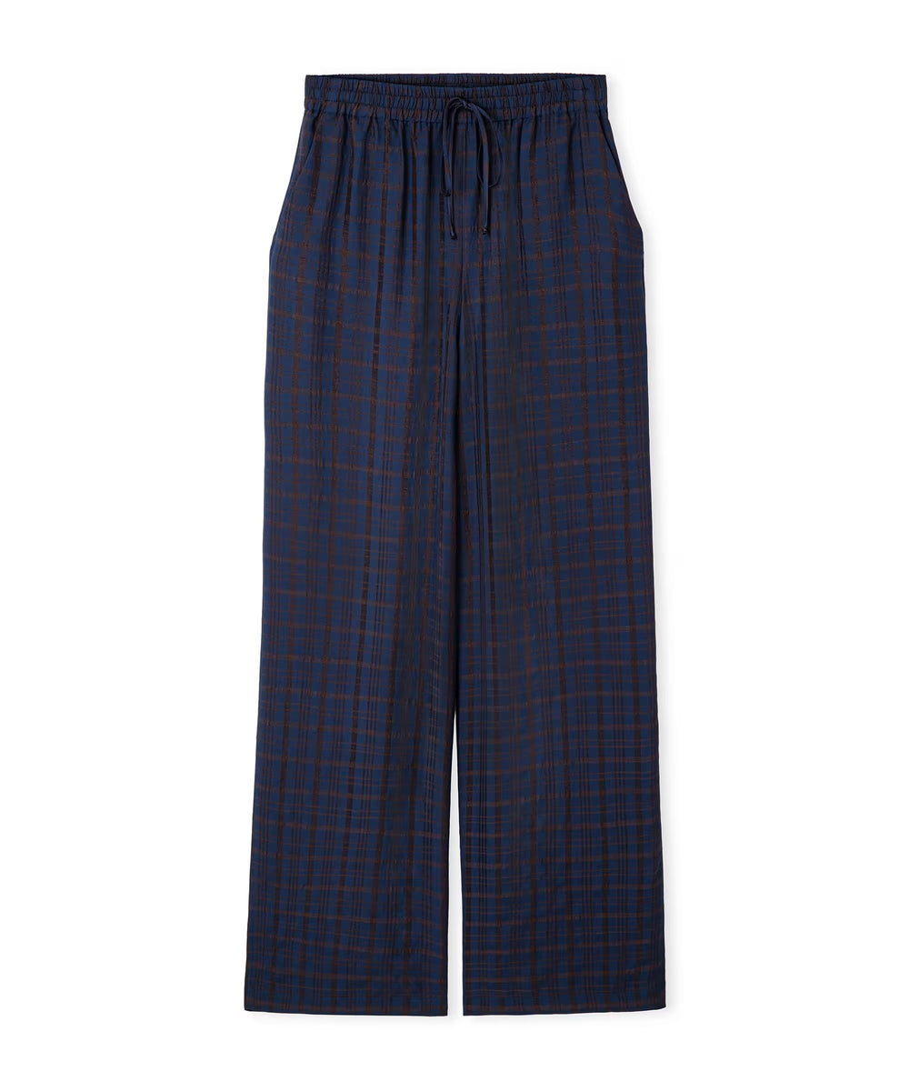 İPEKYOL Ekose desen wide leg pantolon IW6260003156