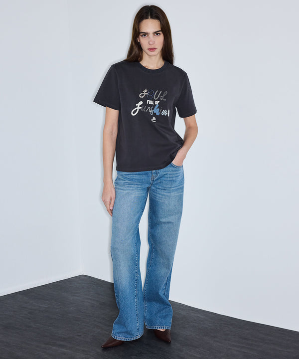 İPEKYOL Slogan Nakışlı T-shirt  IS1260070103