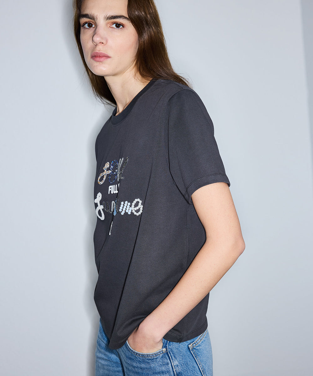 İPEKYOL Slogan Nakışlı T-shirt  IS1260070103