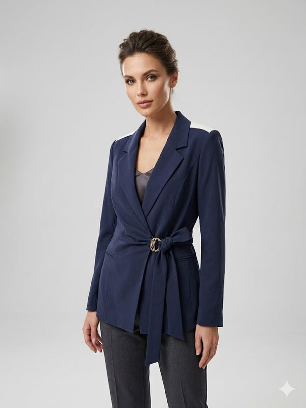 CENTİLMEN Kadın Toka Ve Kurdele Detaylı Blazer Ceket 26YC001