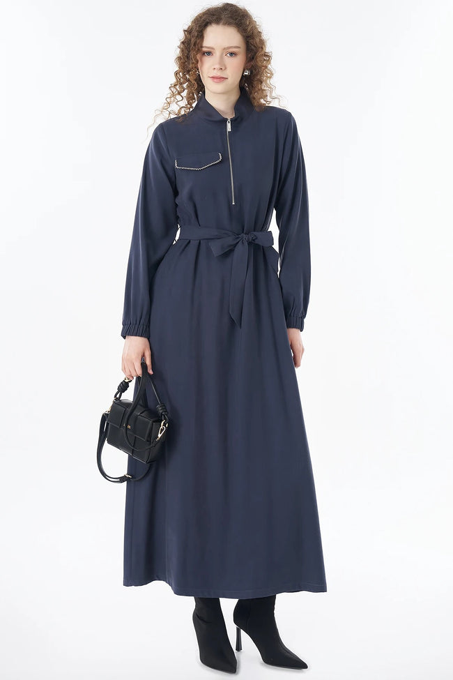 KAYRA Kapak Cepli Rayon Elbise 23008