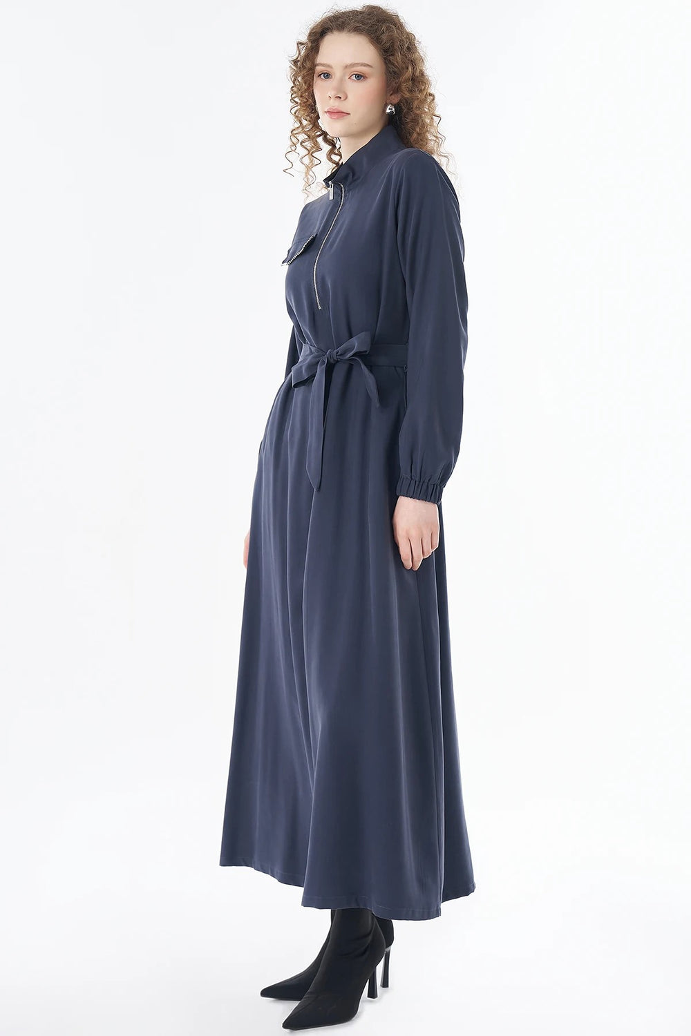 KAYRA Kapak Cepli Rayon Elbise 23008