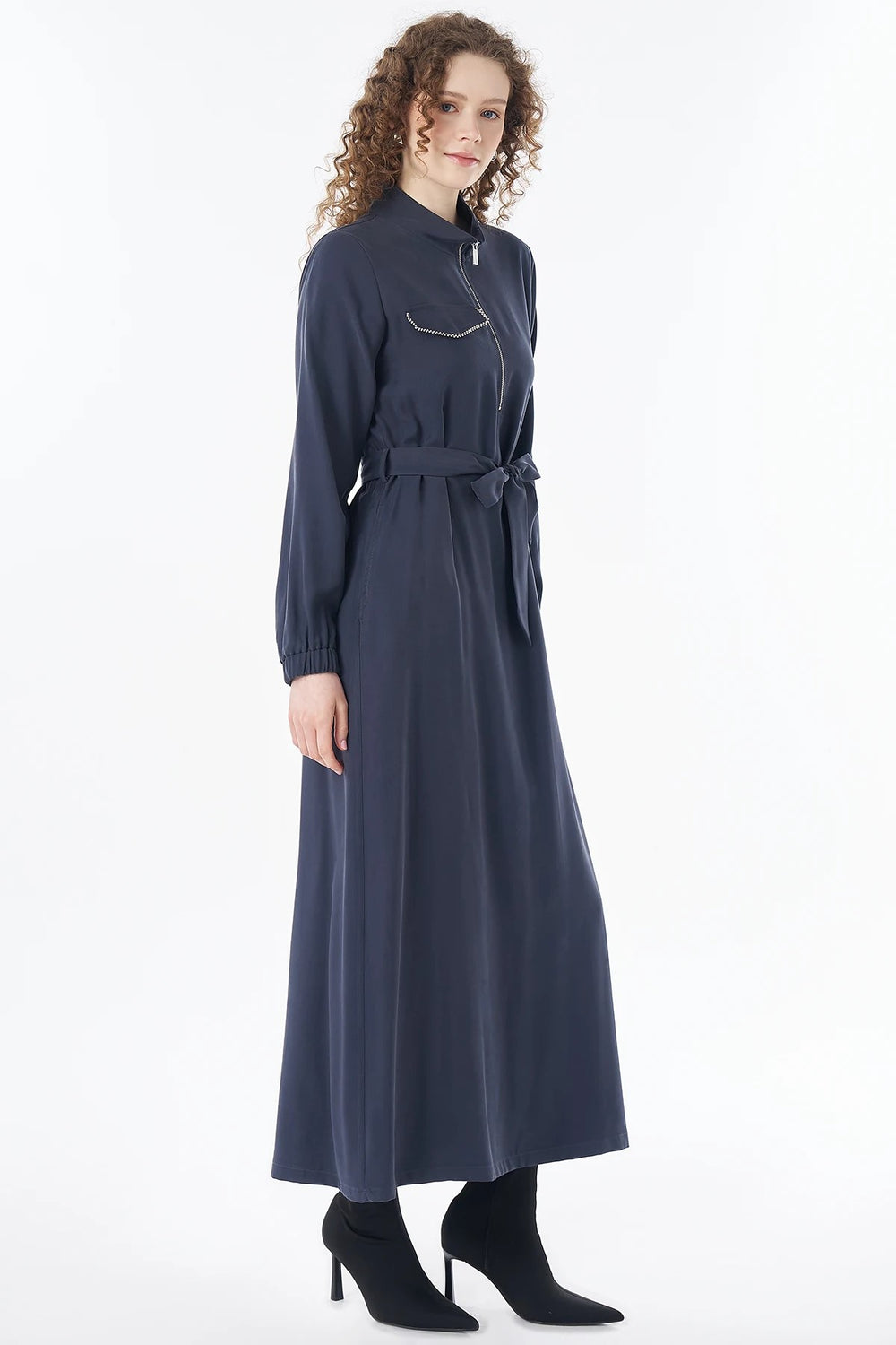 KAYRA Kapak Cepli Rayon Elbise 23008