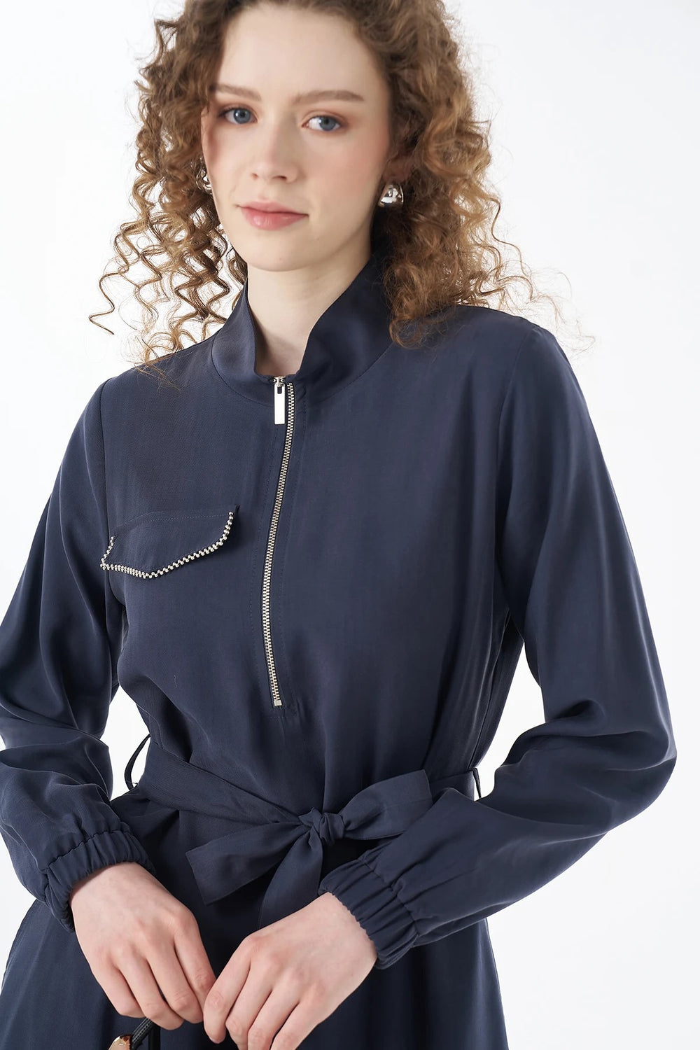 KAYRA Kapak Cepli Rayon Elbise 23008