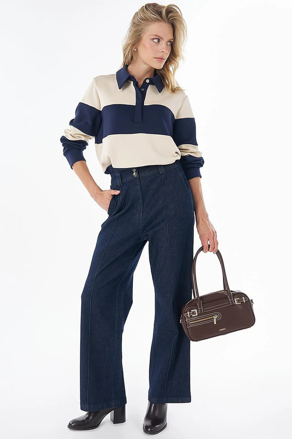 KAYRA Çima Dikişli Denim Pantolon 19114