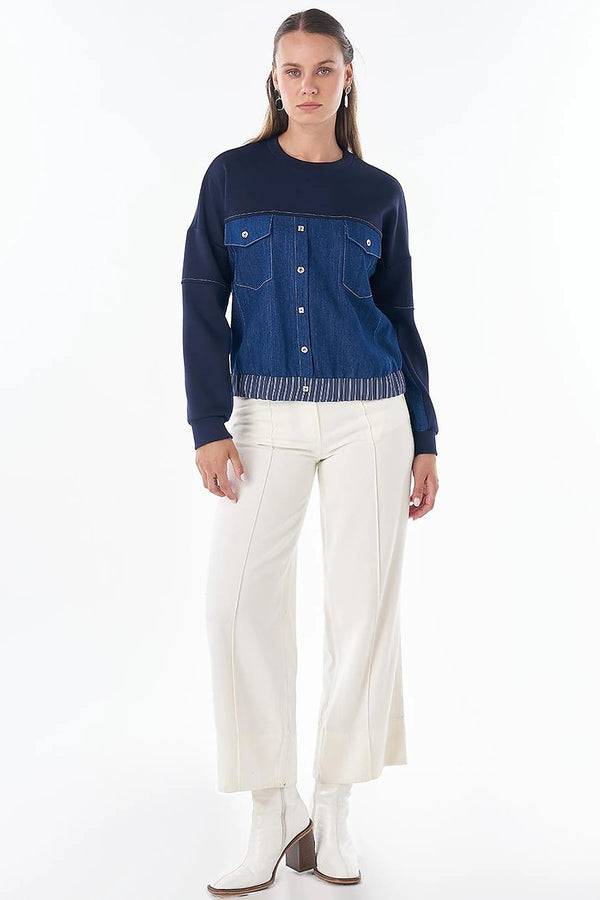KAYRA Denim Garnili Sweatshirt 31019
