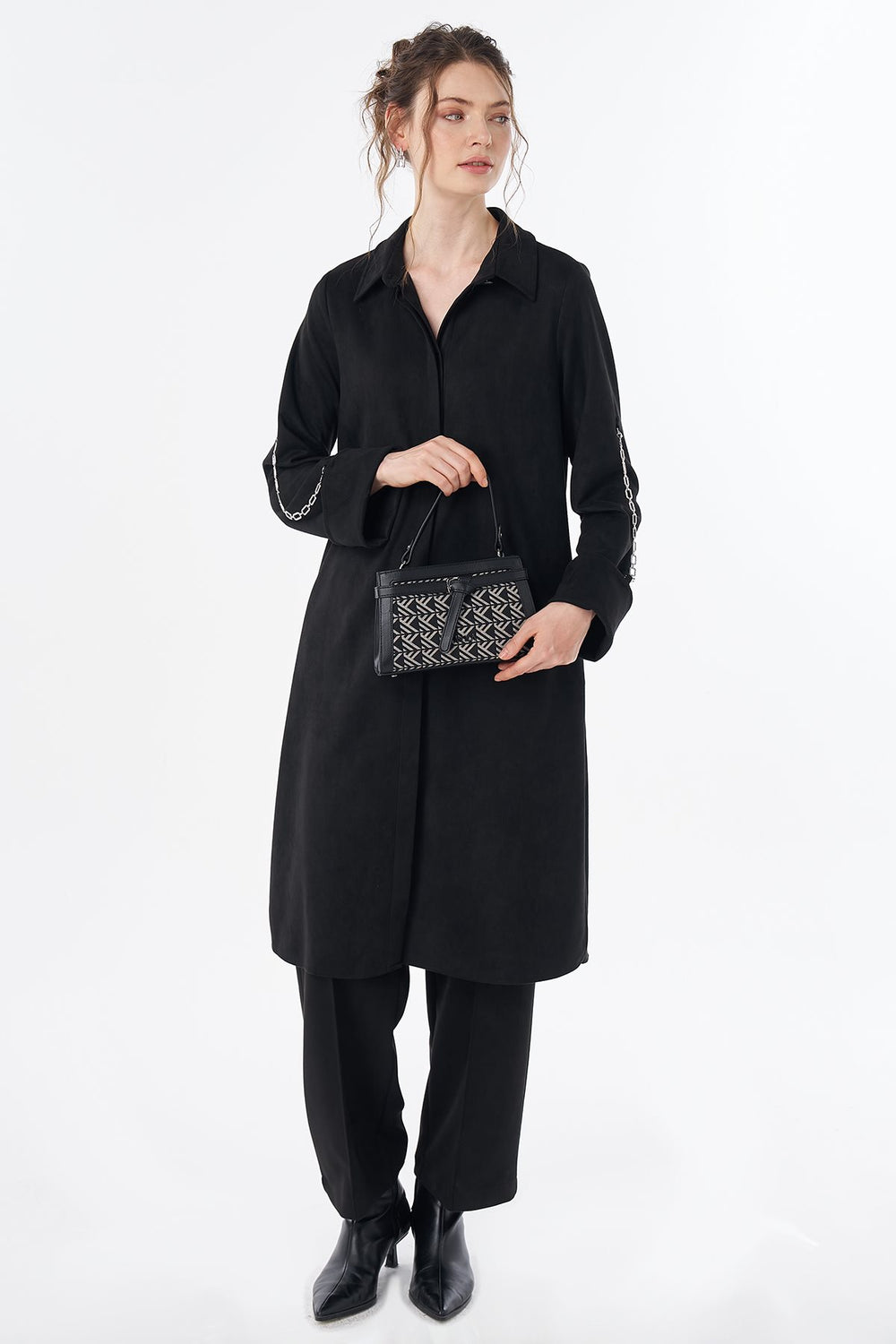 KAYRA İşleme Detaylı Süet Tunik 81017