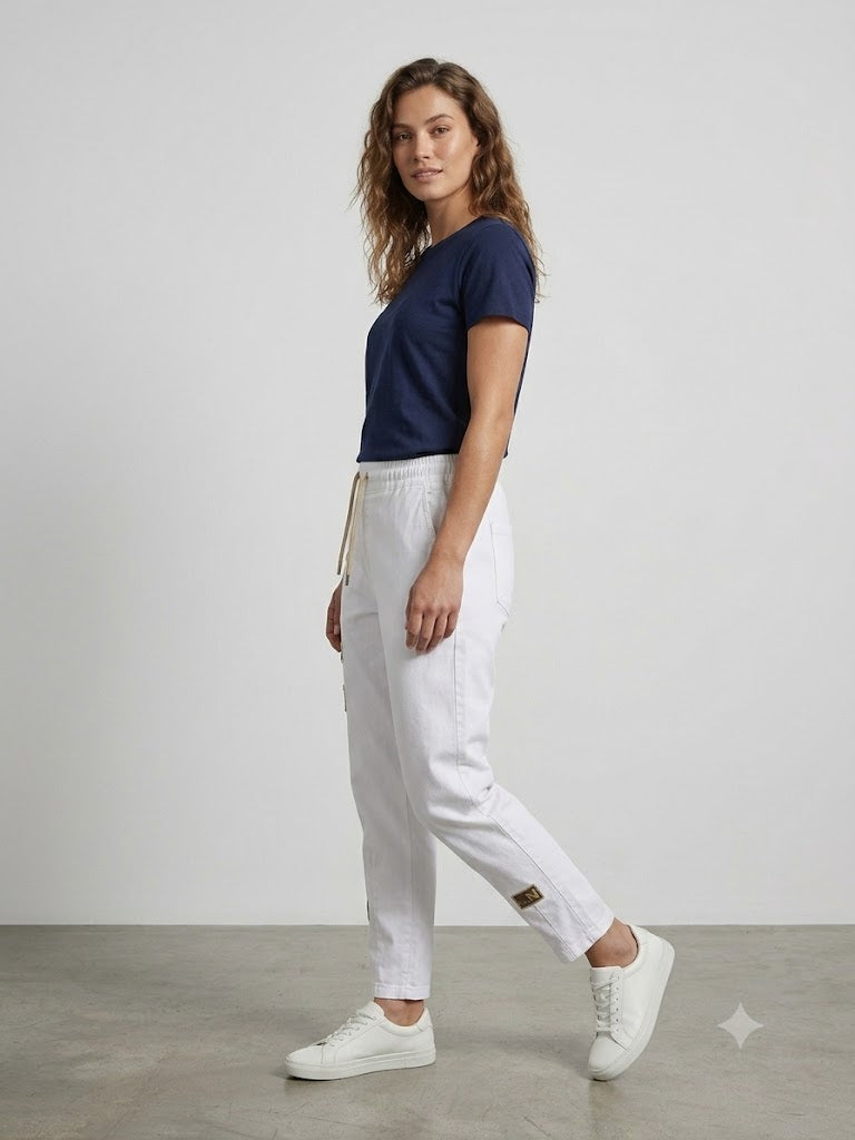 LAMAX Beyaz Bağcıklı Jogger Pantolon 4511