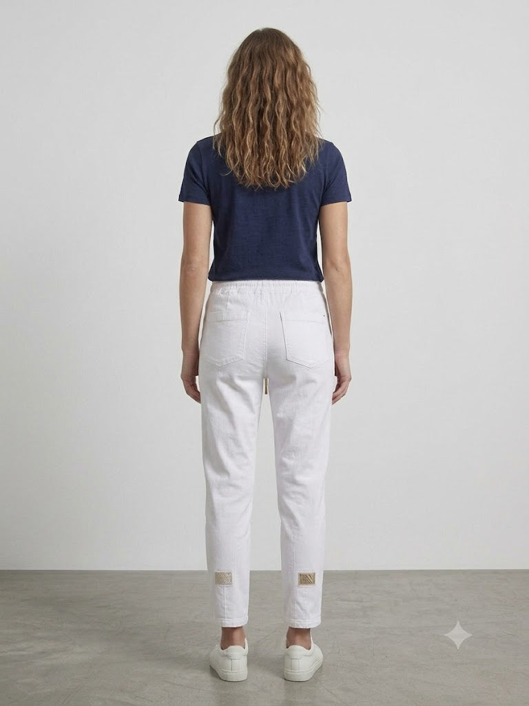 LAMAX Beyaz Bağcıklı Jogger Pantolon 4511