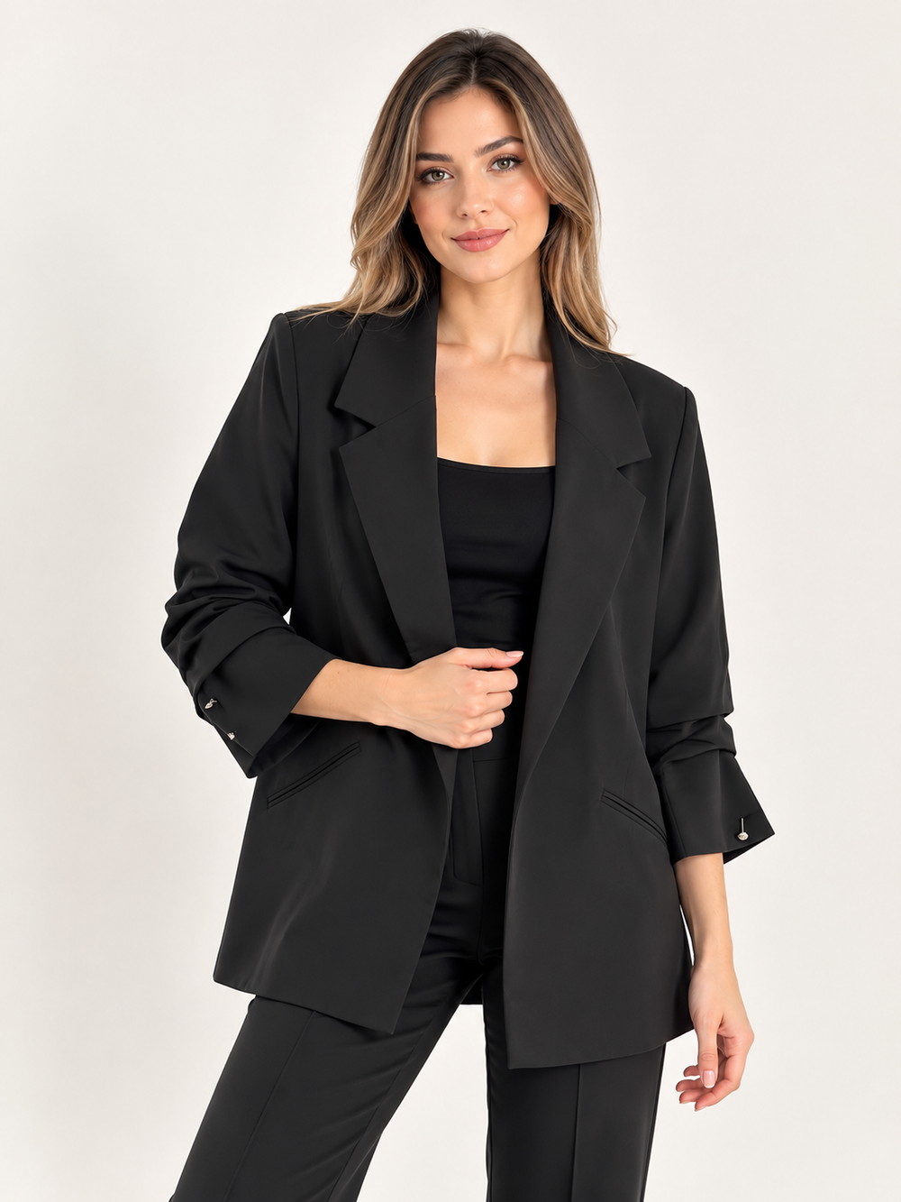 Centilmen Kolu Büzgülü Blazer Ceket 640