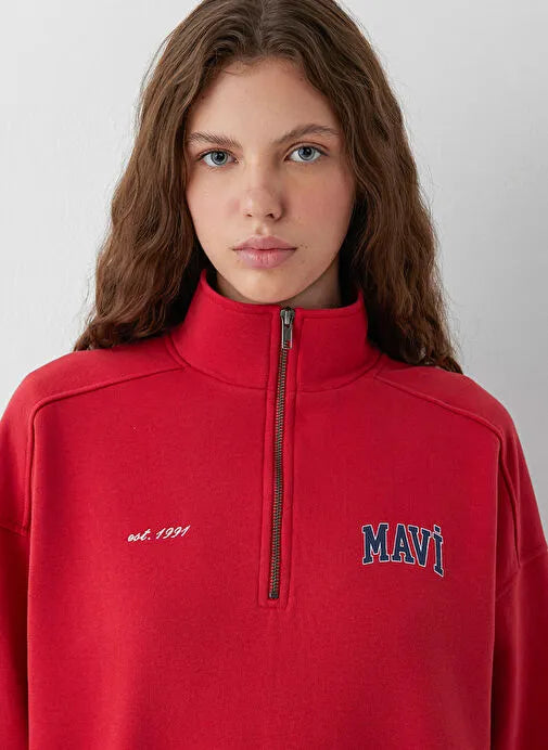 MAVİ Kadın Dik Yaka Bol Kesim Baskılı M1S10373-88631