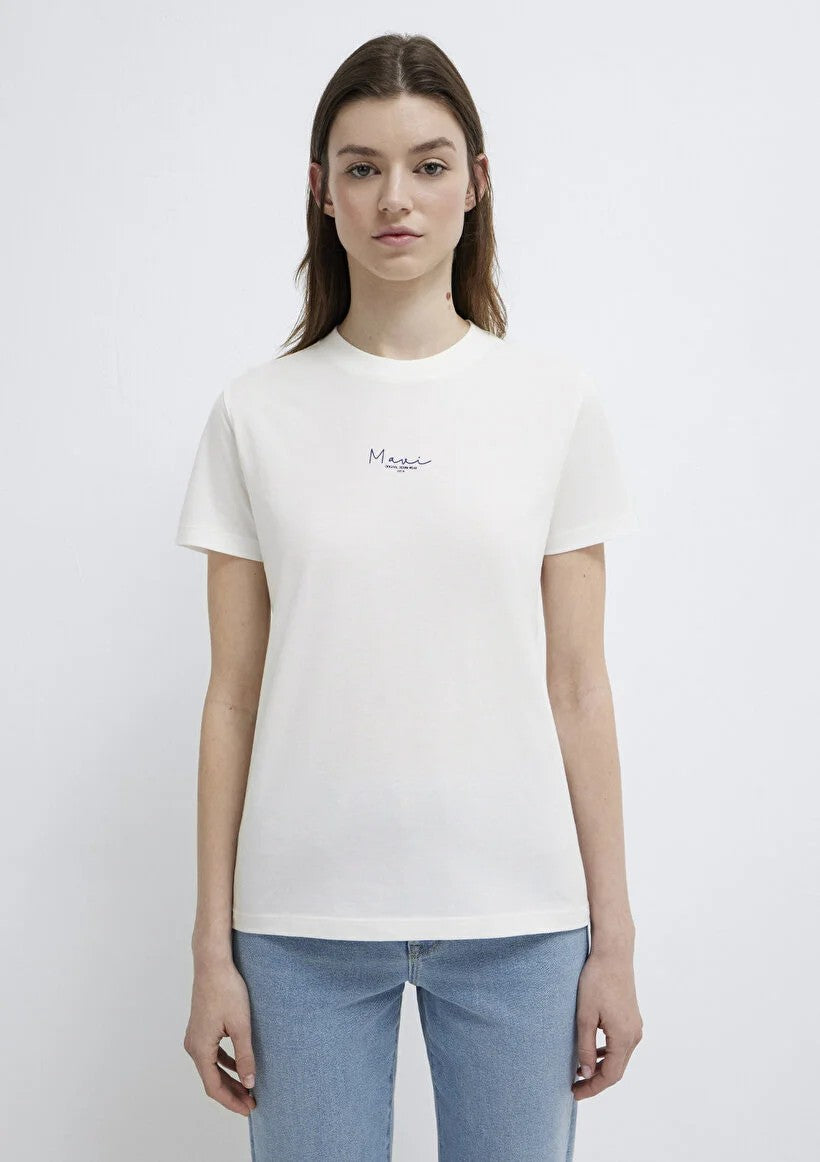 MAVİ Mavi Baskılı Ekru T-shirt  M1613900-70057