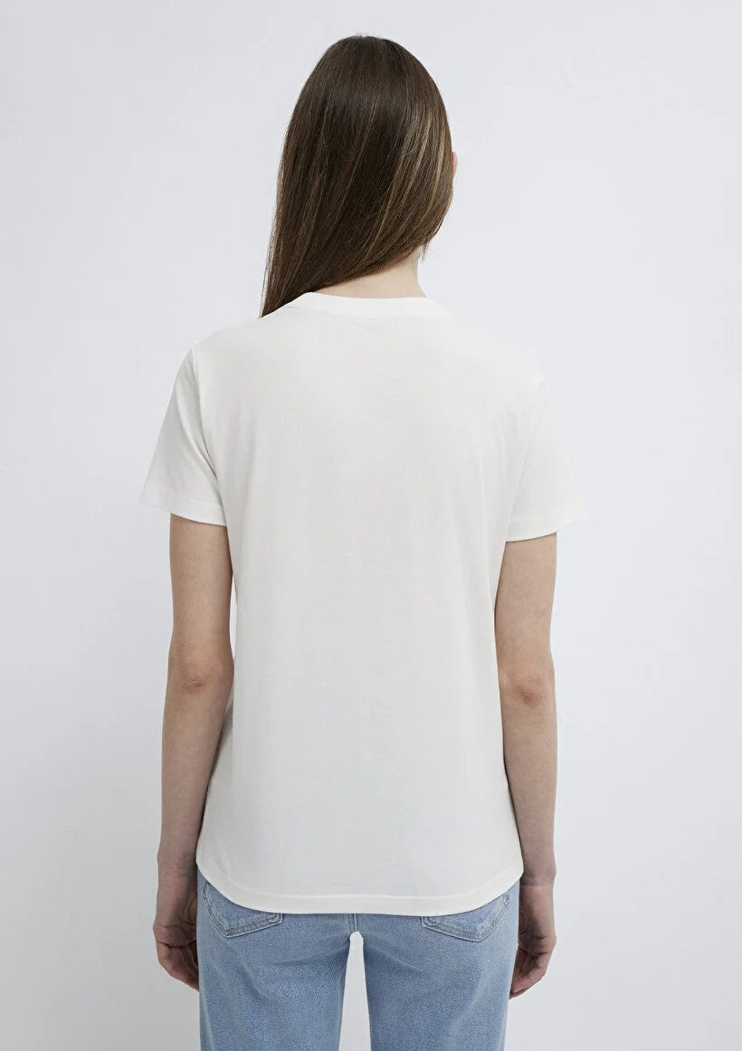 MAVİ Mavi Baskılı Ekru T-shirt  M1613900-70057