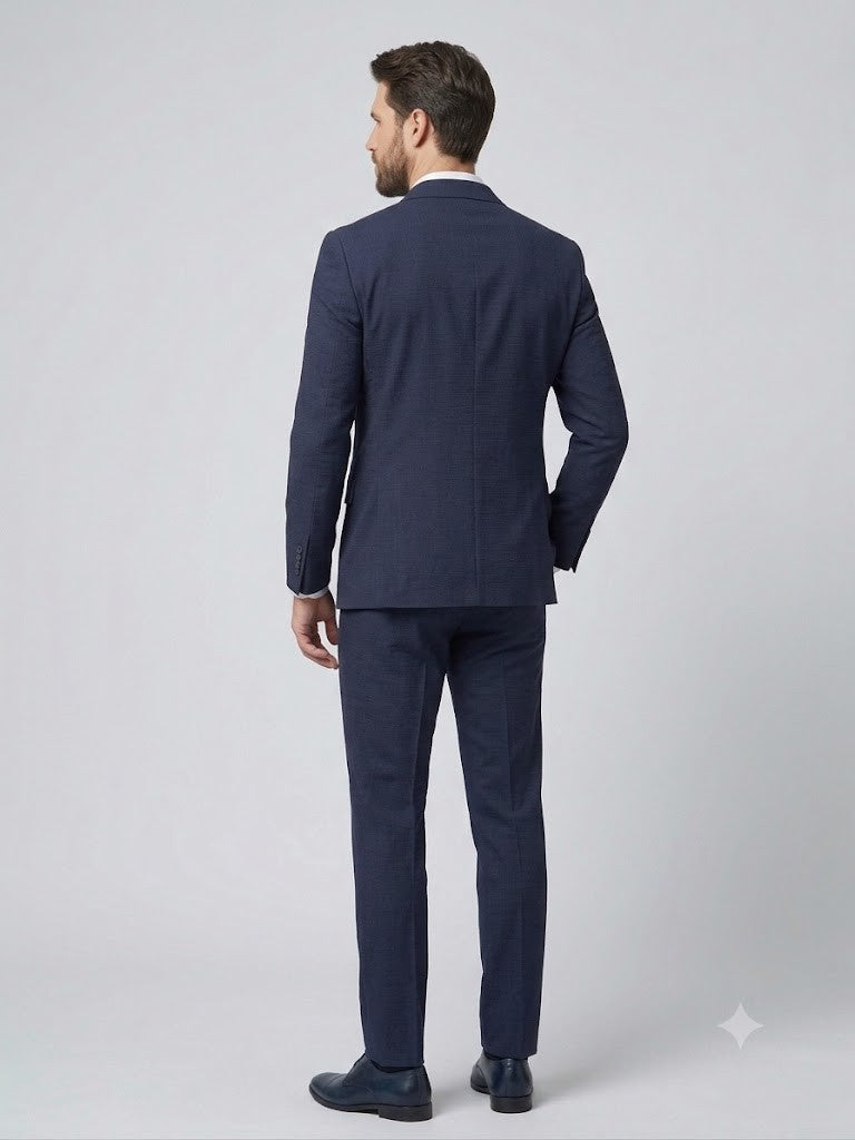 MCR Erkek Slim Fit Lacivert Kruvaze Ceket 41431