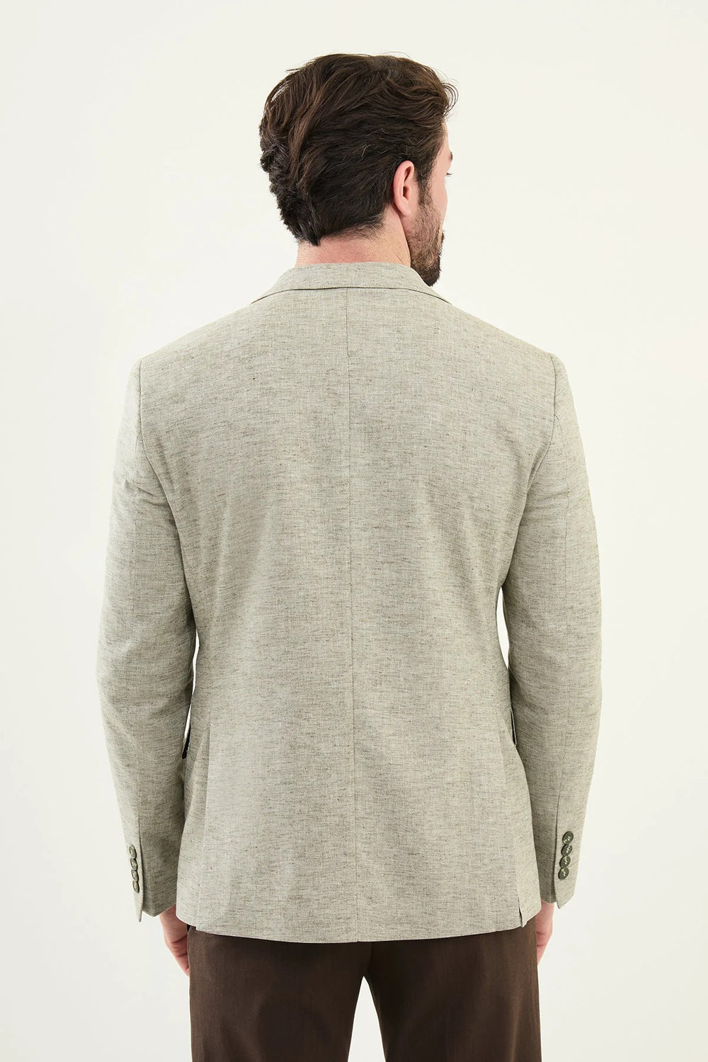 MCR Kırçıllı Slim Fit Mono Yaka Keten Ceket 41453