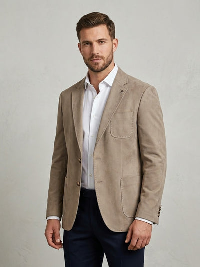 CENTİLMEN Slim Fit Süet Dikiş Detaylı Mono Yaka Spor Blazer Ceket 41505