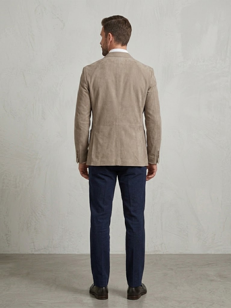 CENTİLMEN Slim Fit Süet Dikiş Detaylı Mono Yaka Spor Blazer Ceket 41505