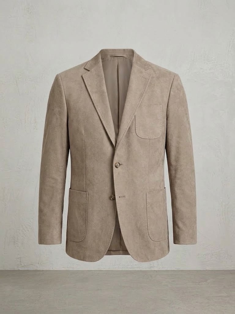 CENTİLMEN Slim Fit Süet Dikiş Detaylı Mono Yaka Spor Blazer Ceket 41505