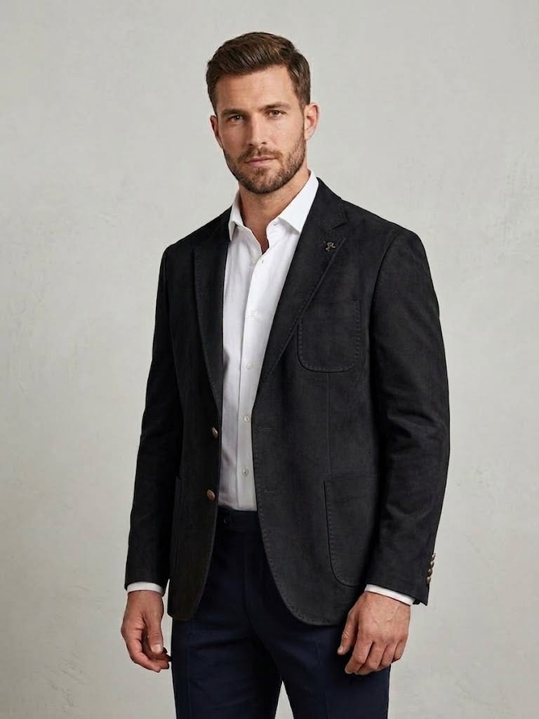 CENTİLMEN Slim Fit Süet Dikiş Detaylı Mono Yaka Spor Blazer Ceket 41505