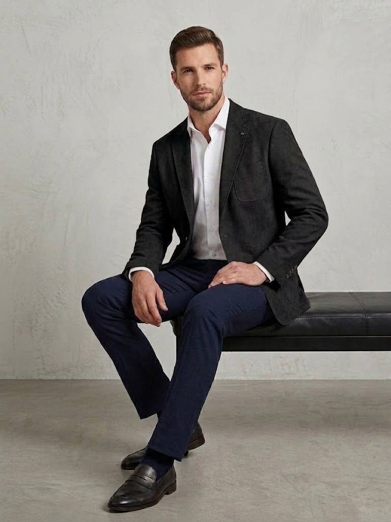 CENTİLMEN Slim Fit Süet Dikiş Detaylı Mono Yaka Spor Blazer Ceket 41505