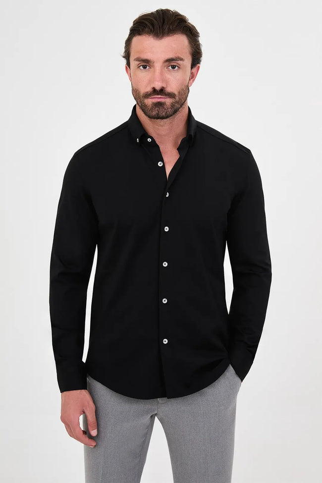 CENTİLMEN Düz Slim Fit Dik Yaka Oduncu Uzun Kollu Erkek Gömlek 27161