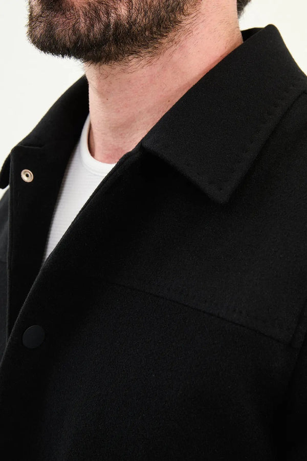 CENTİLMEN Düz Slim Fit Gömlek Yaka Çıtçıtlı Yandan Cepli Erkek Mont 39650