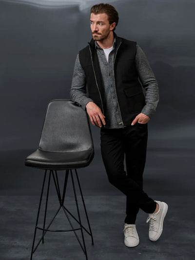 CENTİLMEN Düz Slim Fit Dik Yaka Çift Fermuarlı Yün Karışımlı Erkek Mont 40966