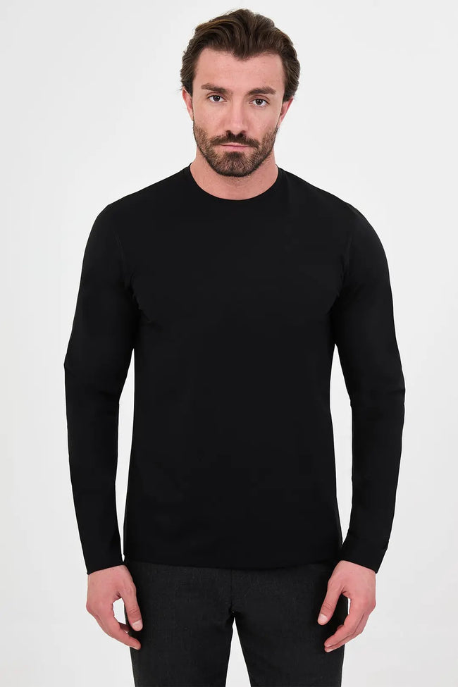 CENTİLMEN Düz Slim Fit Yüksek Bisiklet Yaka Pamuk Uzun Kollu Erkek Sweat 36900