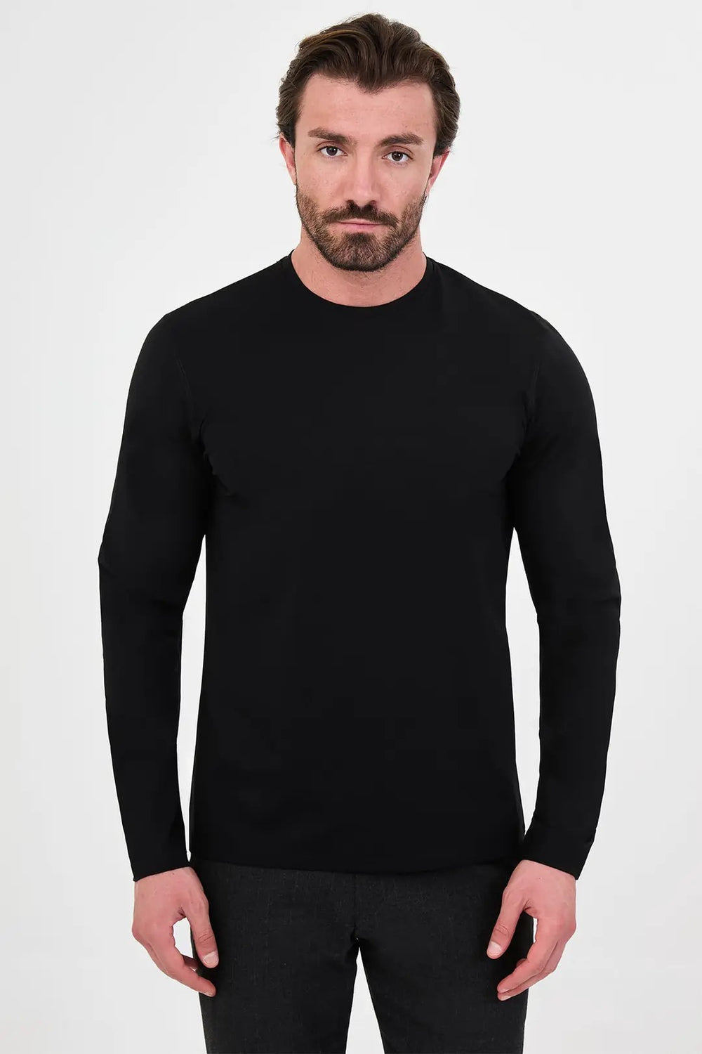 CENTİLMEN Düz Slim Fit Yüksek Bisiklet Yaka Pamuk Uzun Kollu Erkek Sweat 36900