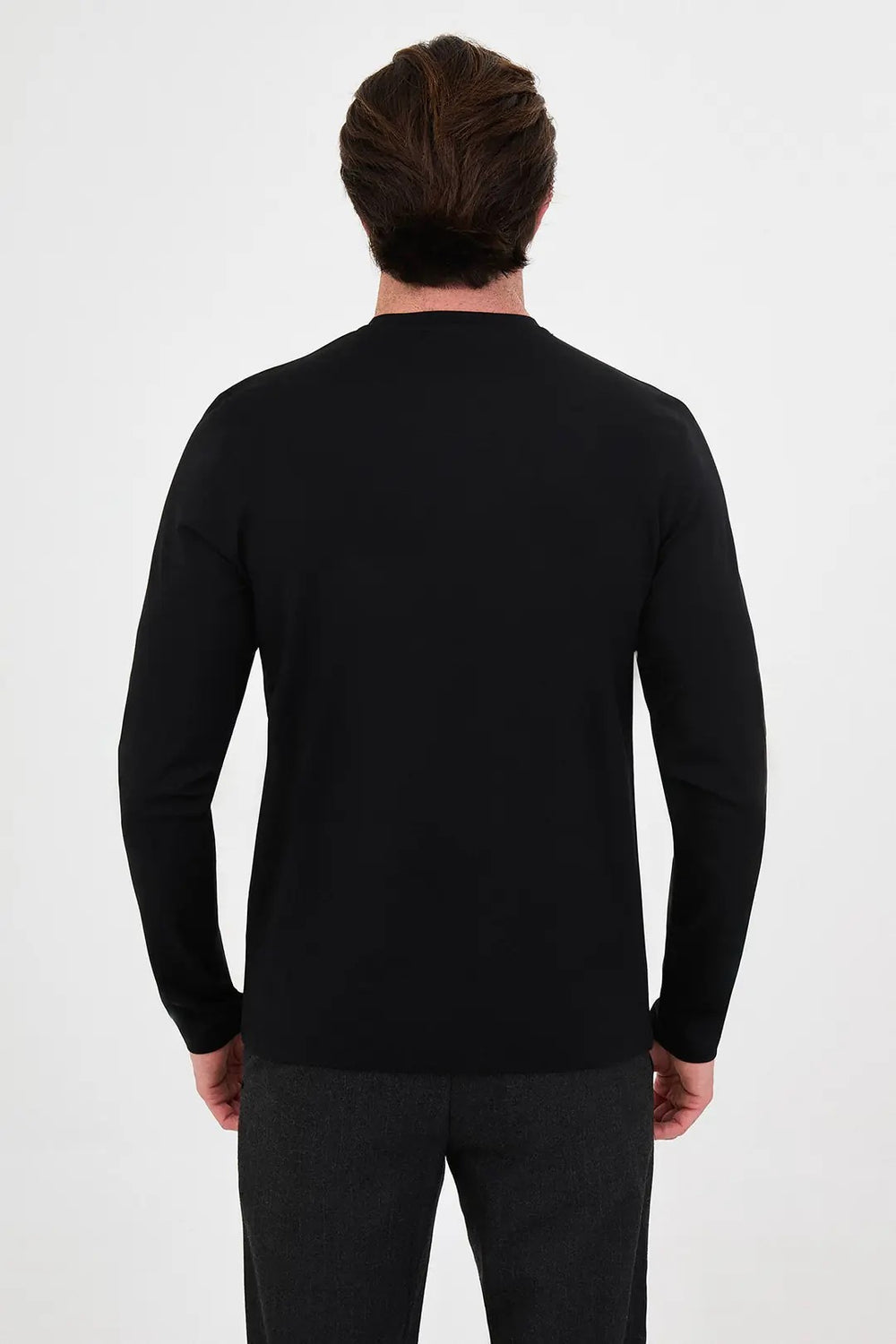 CENTİLMEN Düz Slim Fit Yüksek Bisiklet Yaka Pamuk Uzun Kollu Erkek Sweat 36900
