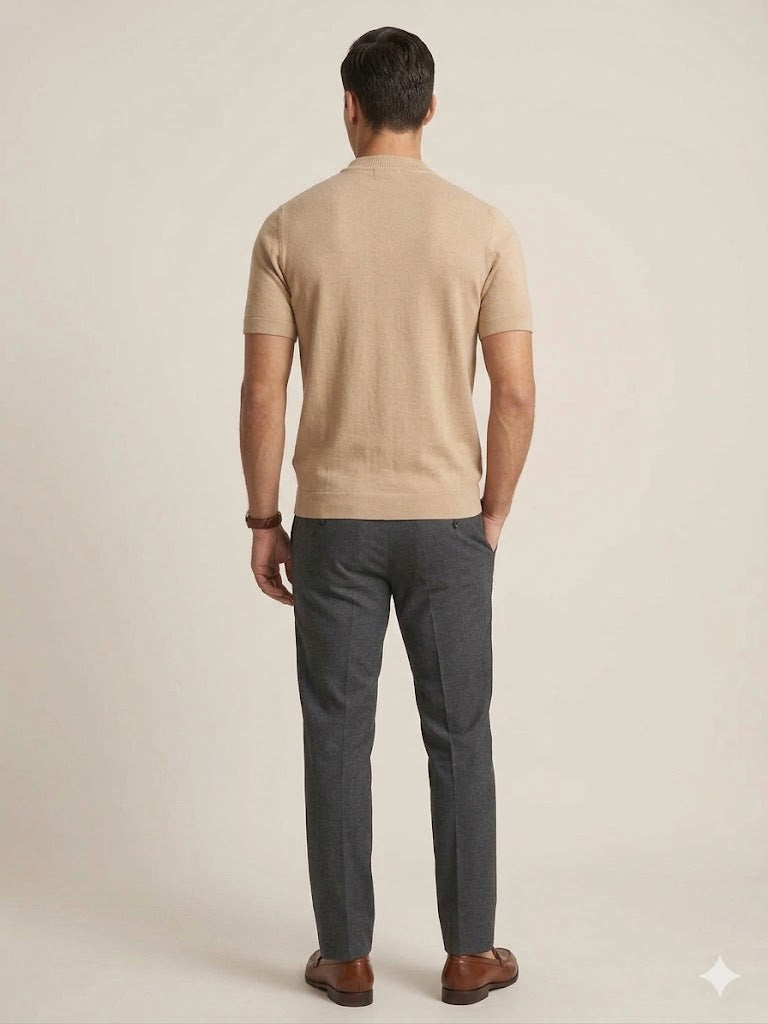 CENTİLMEN Erkek Bisiklet Yaka Kendinden Dokulu Triko T-Shirt 11530