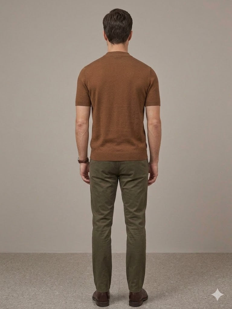 CENTİLMEN Erkek Bisiklet Yaka Kendinden Dokulu Triko T-Shirt 11530