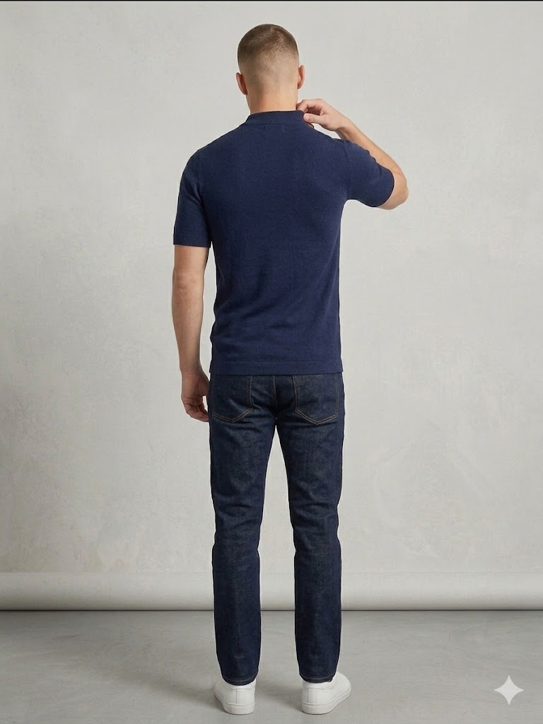 CENTİLMEN Erkek Bisiklet Yaka Kendinden Dokulu Triko T-Shirt 11530