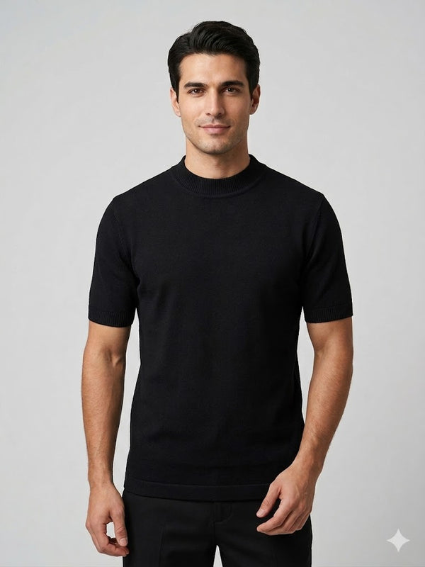 CENTİLMEN Erkek Bisiklet Yaka Kendinden Dokulu Triko T-Shirt 11530
